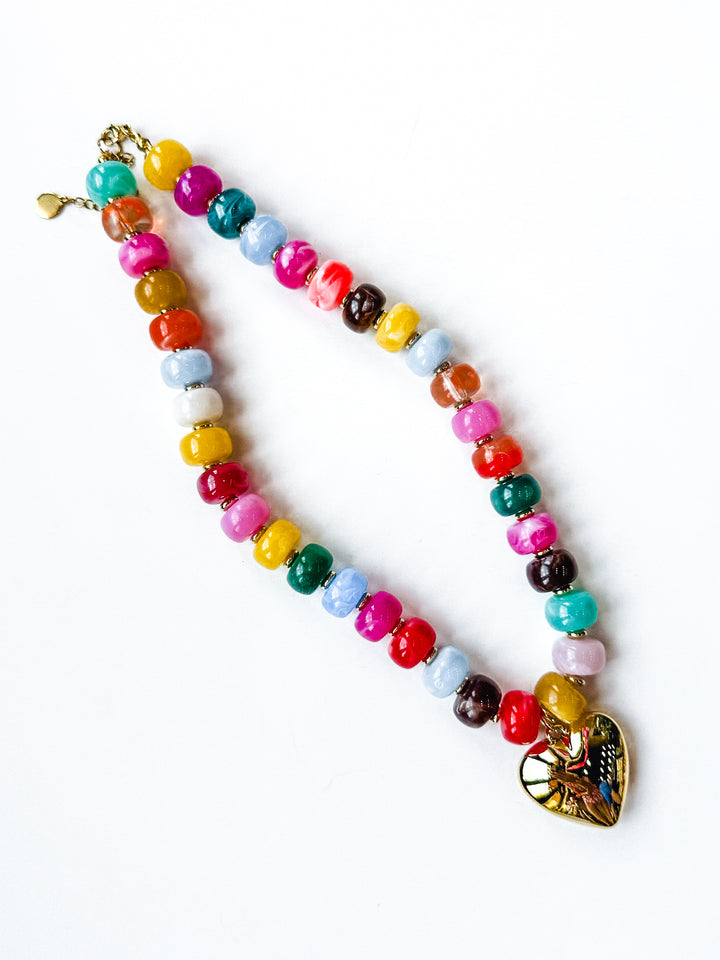 Color Theory Necklace with Heart Pendant