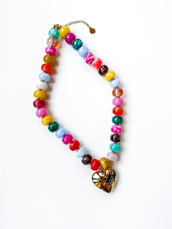 Color Theory Necklace with Heart Pendant