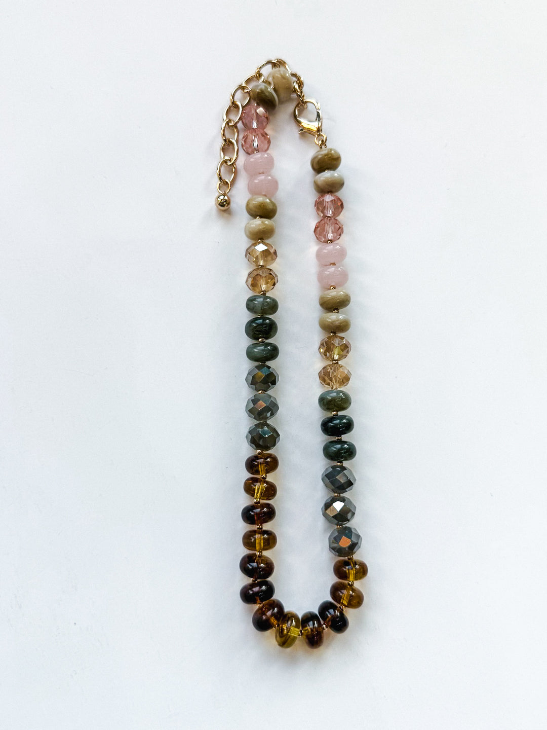 Boho Bloom Natural Stone Short Necklace