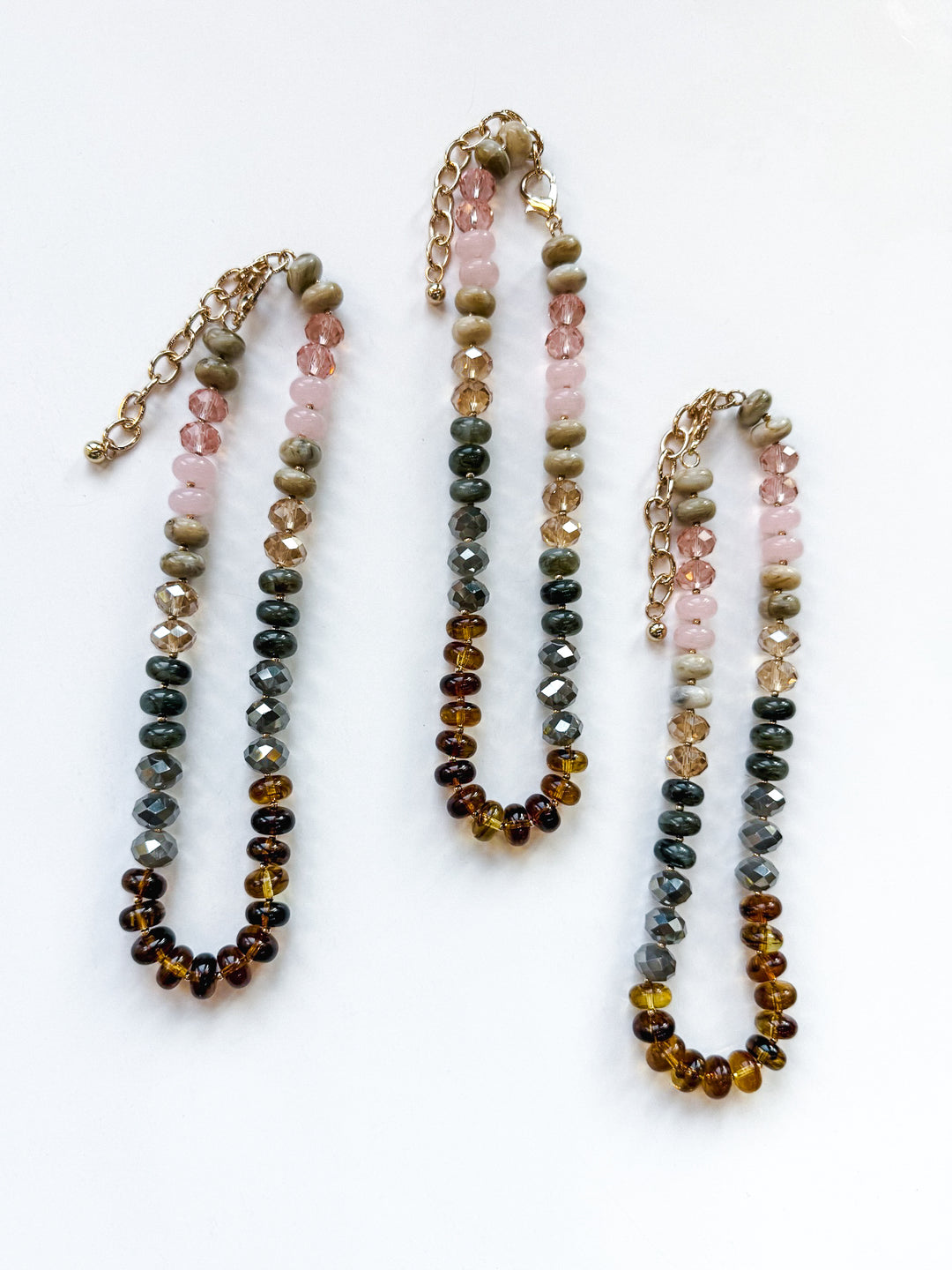 Boho Bloom Natural Stone Short Necklace
