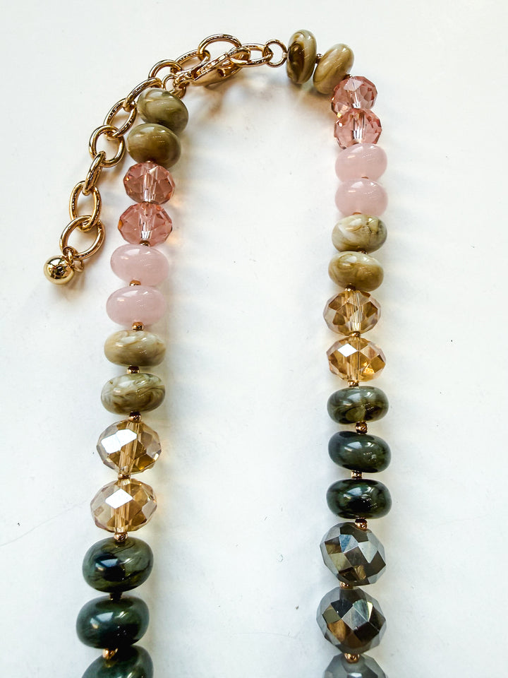 Boho Bloom Natural Stone Short Necklace