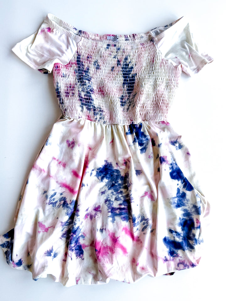 FINAL SALE Toss It in Tie Dye Romper Dress