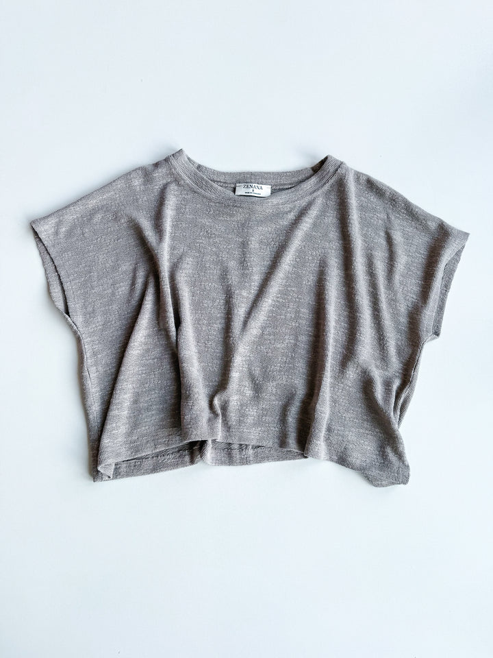 Daily Muse Hacci Cropped Round Neck