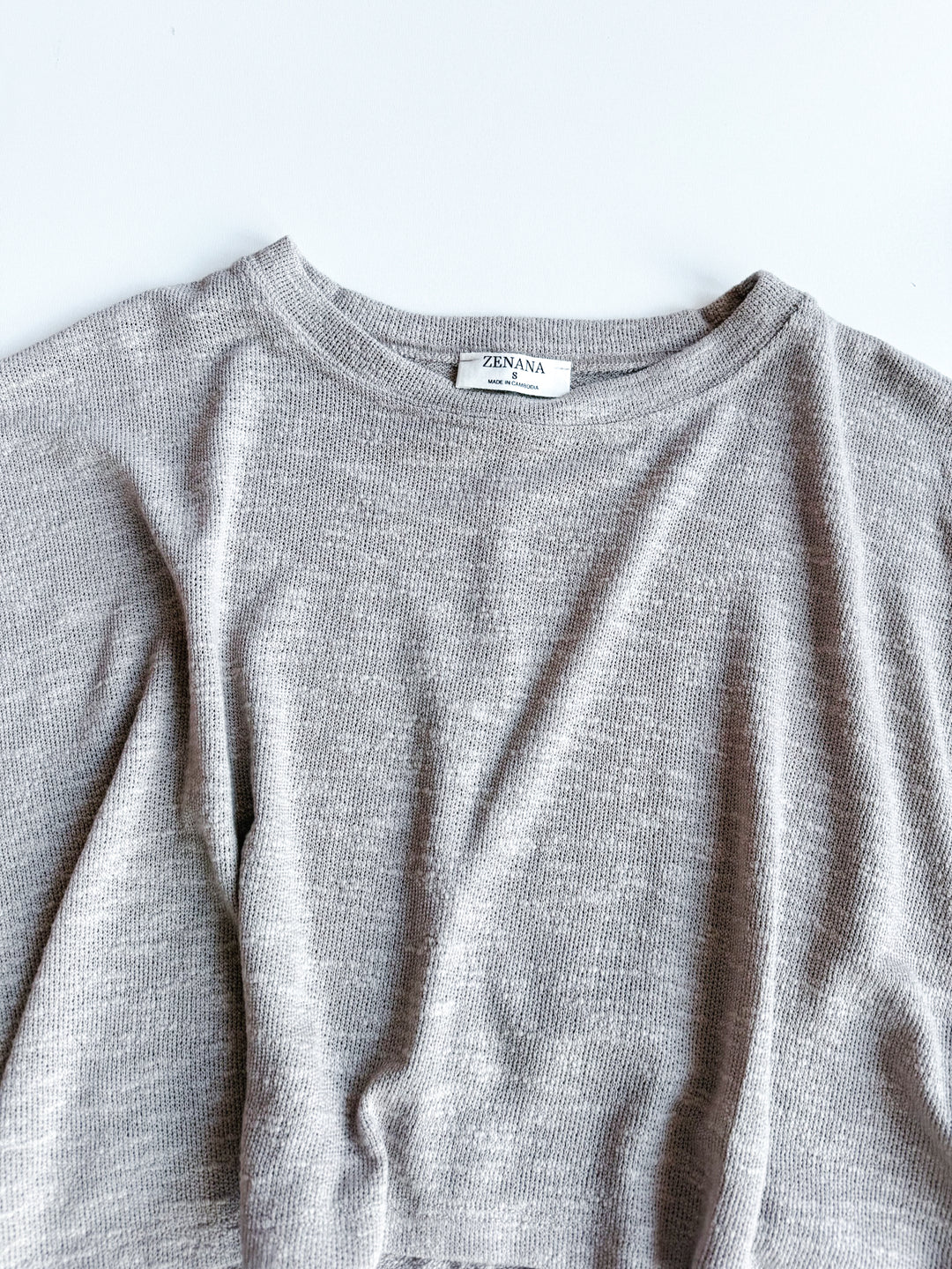 Daily Muse Hacci Cropped Round Neck