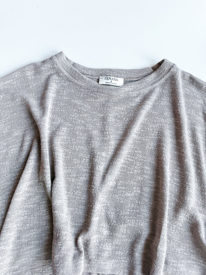 Daily Muse Hacci Cropped Round Neck