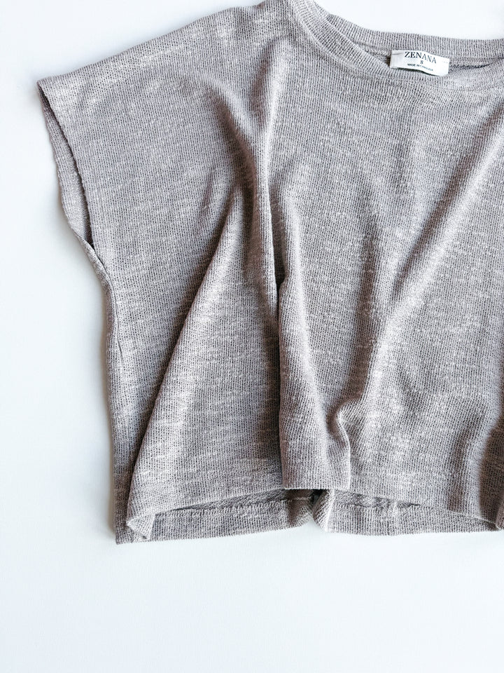 Daily Muse Hacci Cropped Round Neck