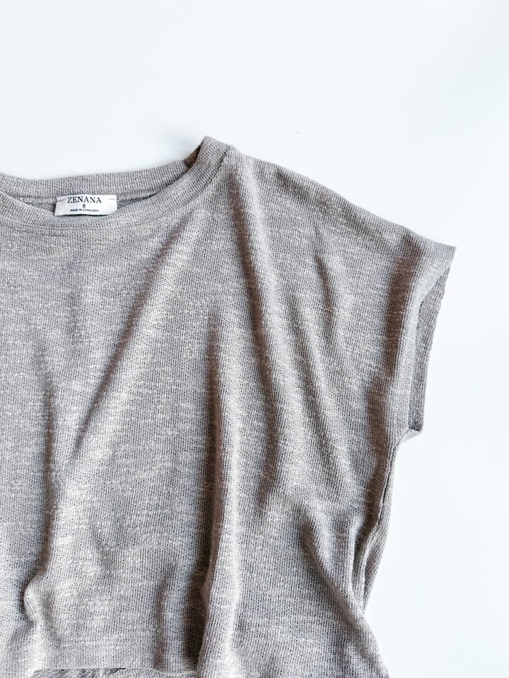 Daily Muse Hacci Cropped Round Neck