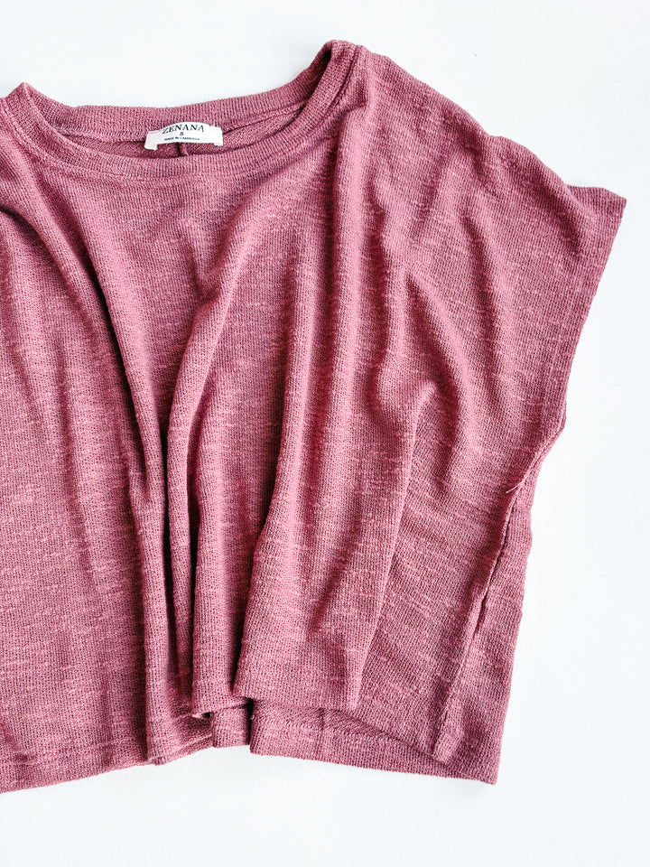 Daily Muse Hacci Cropped Round Neck