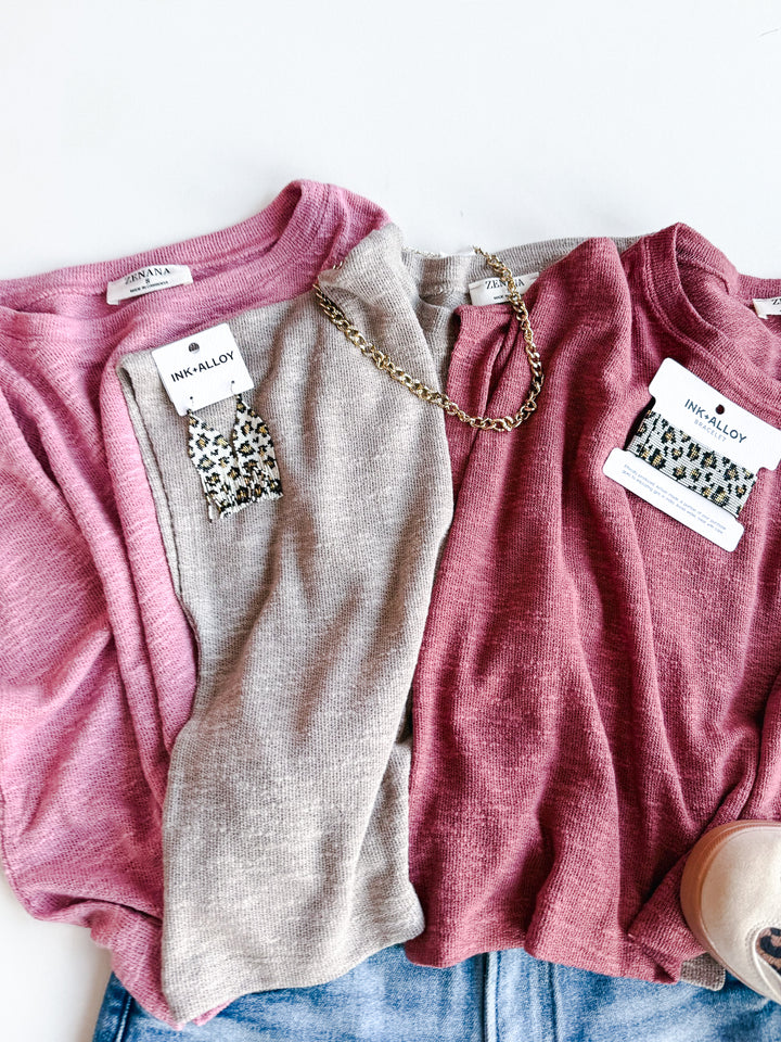 Daily Muse Hacci Cropped Round Neck