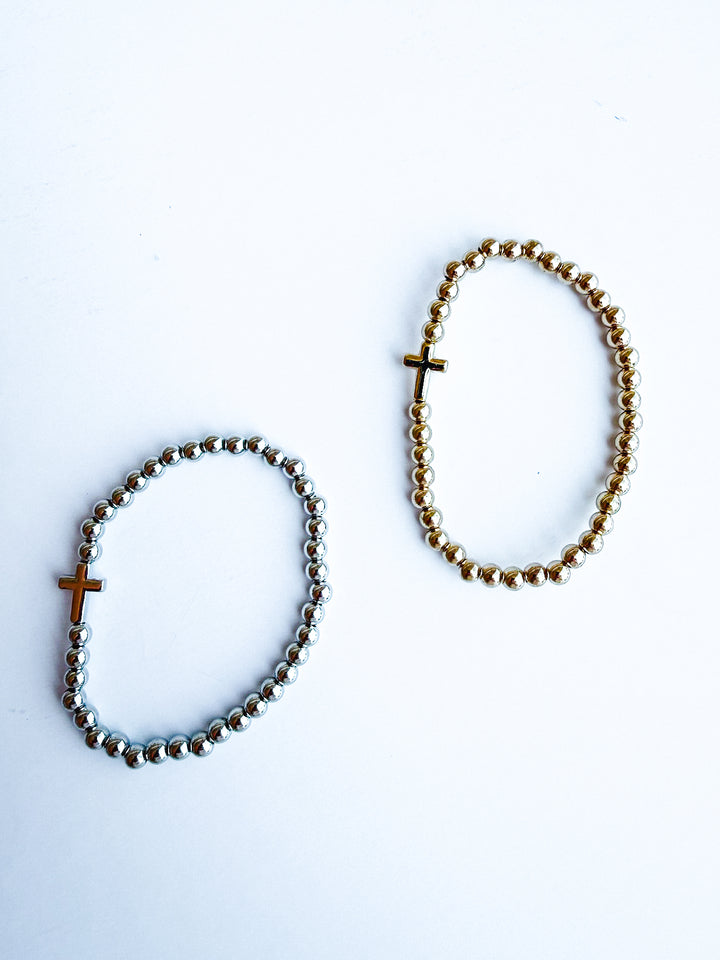 Cross Ball Bead Bracelet