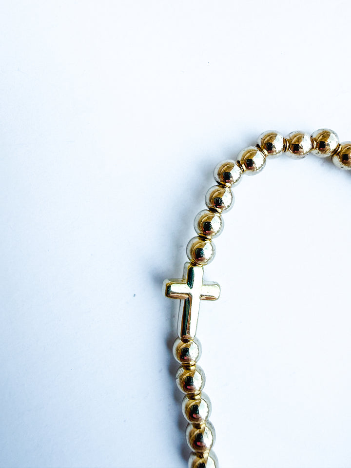 Cross Ball Bead Bracelet
