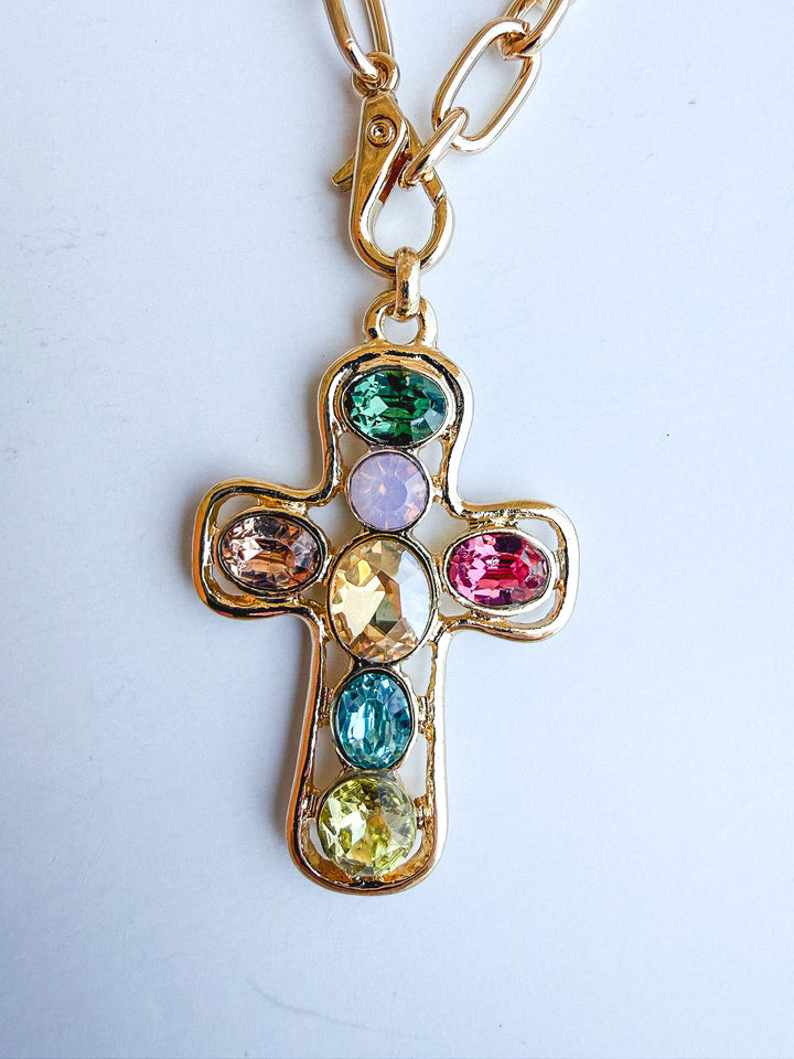 Colored in Faith Cross Link Necklace
