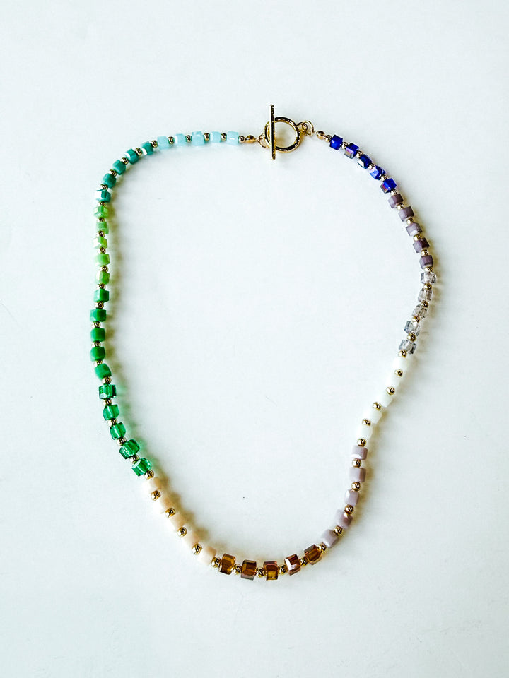 Color Me Happy Gradient Cube Necklace