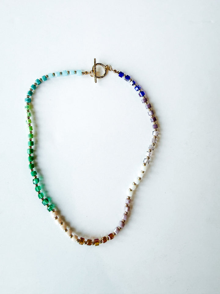 Color Me Happy Gradient Cube Necklace