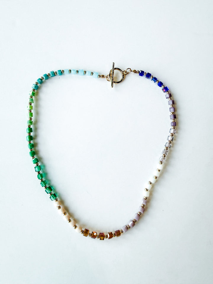 Color Me Happy Gradient Cube Necklace