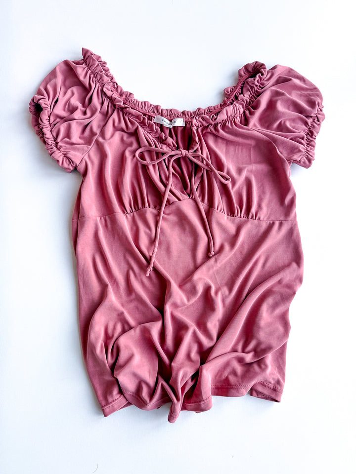 FINAL SALE - Down in the Valley Elastic Detail Blouse