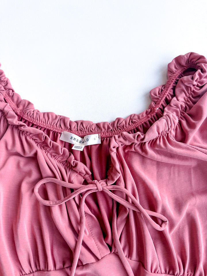 FINAL SALE - Down in the Valley Elastic Detail Blouse