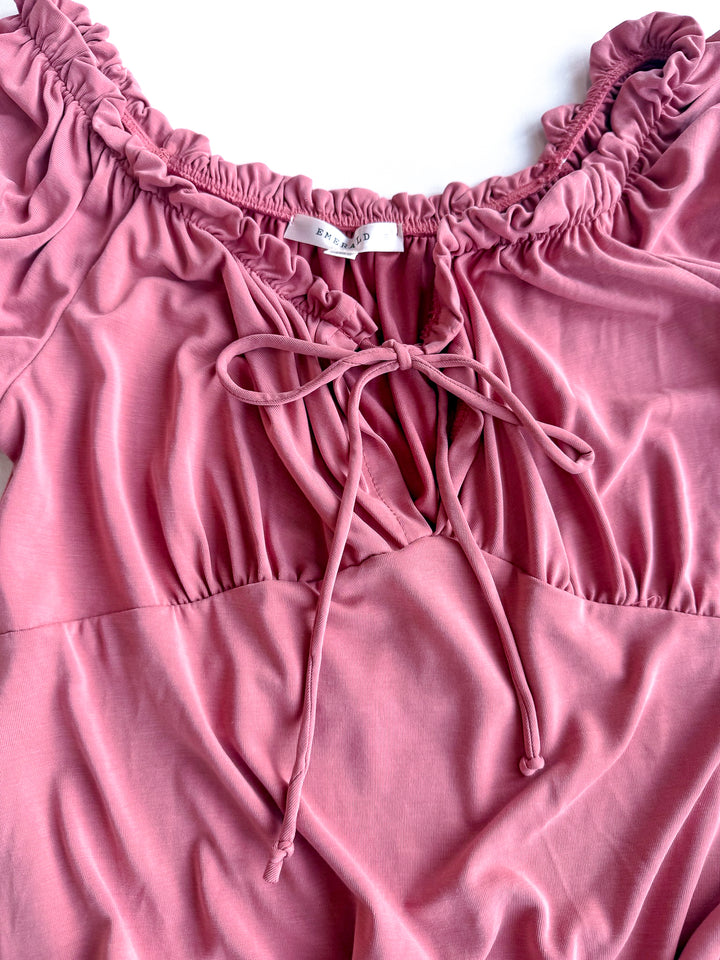 FINAL SALE - Down in the Valley Elastic Detail Blouse