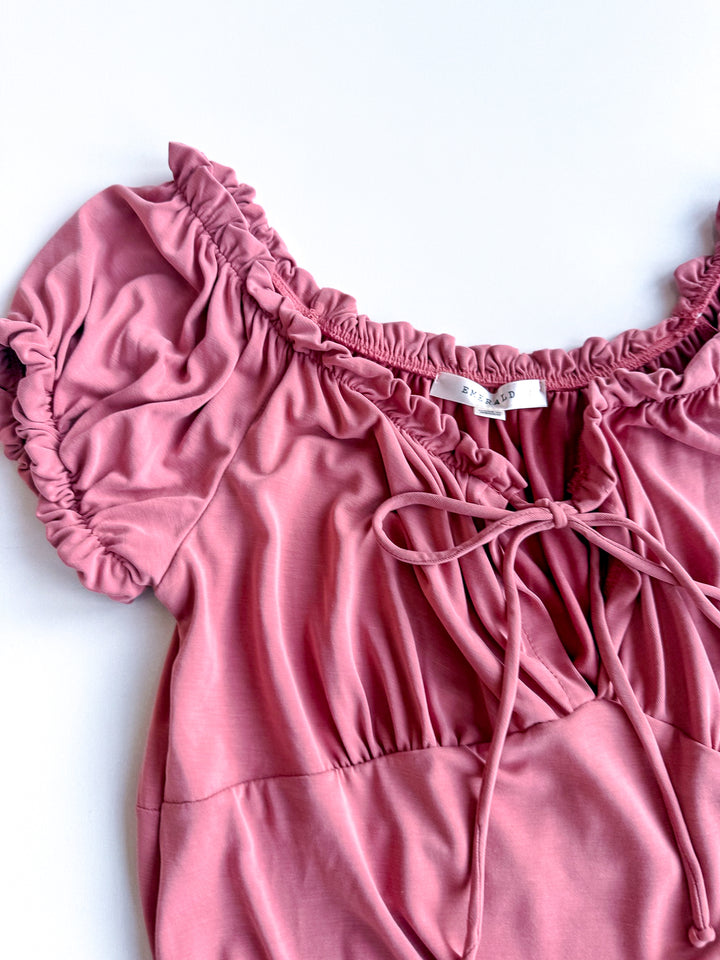 FINAL SALE - Down in the Valley Elastic Detail Blouse