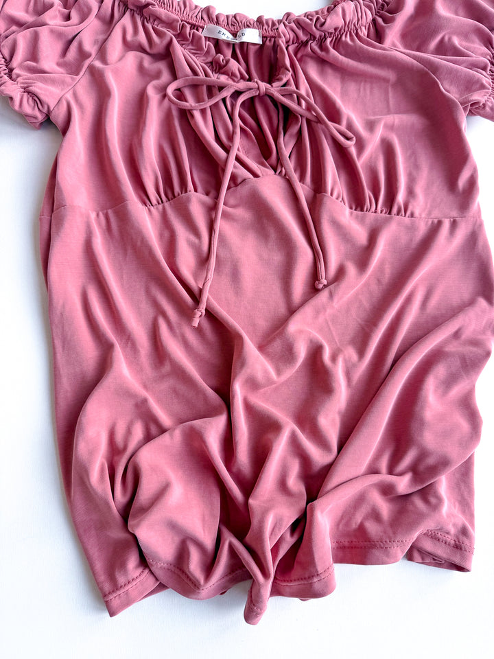 FINAL SALE - Down in the Valley Elastic Detail Blouse