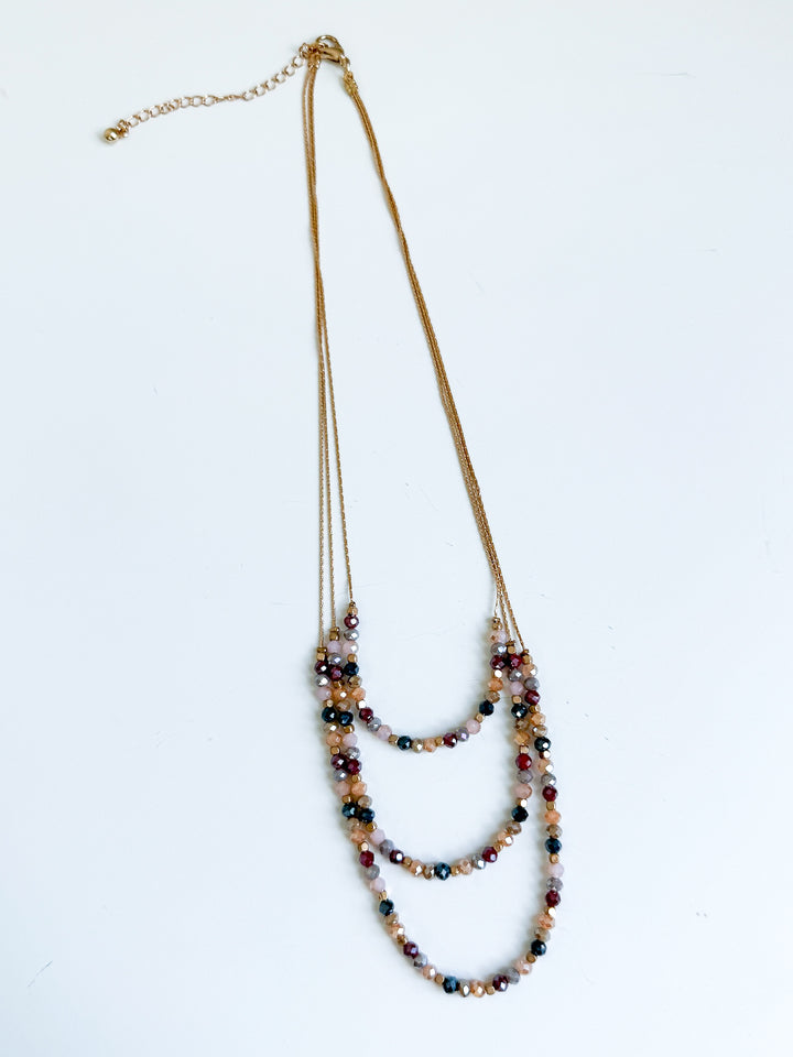 Amber Horizon Triple Layer Necklace