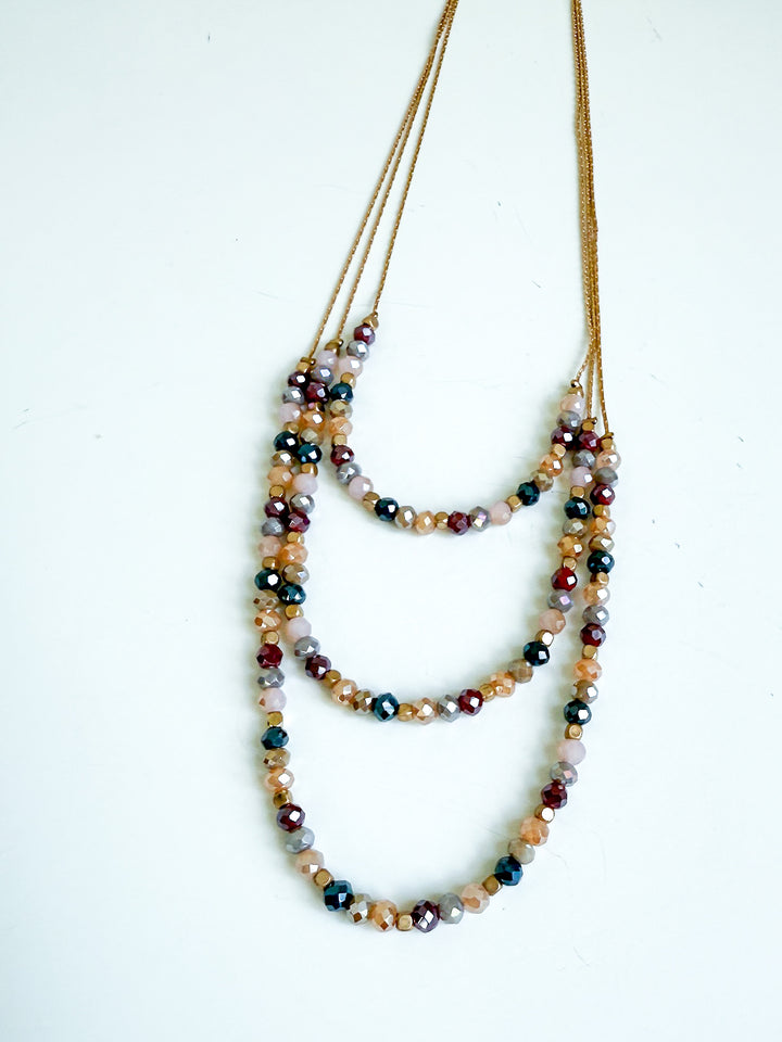 Amber Horizon Triple Layer Necklace