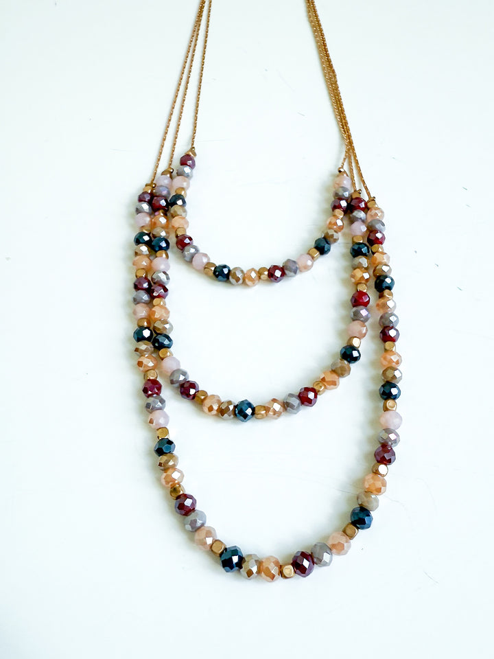 Amber Horizon Triple Layer Necklace
