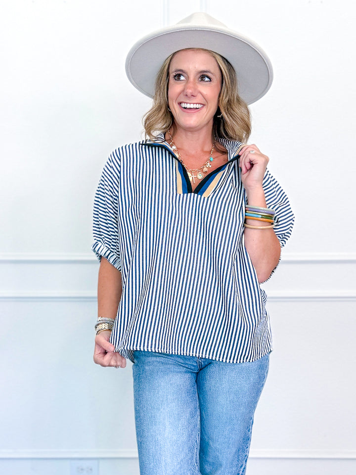 The Stripe Script Blouse