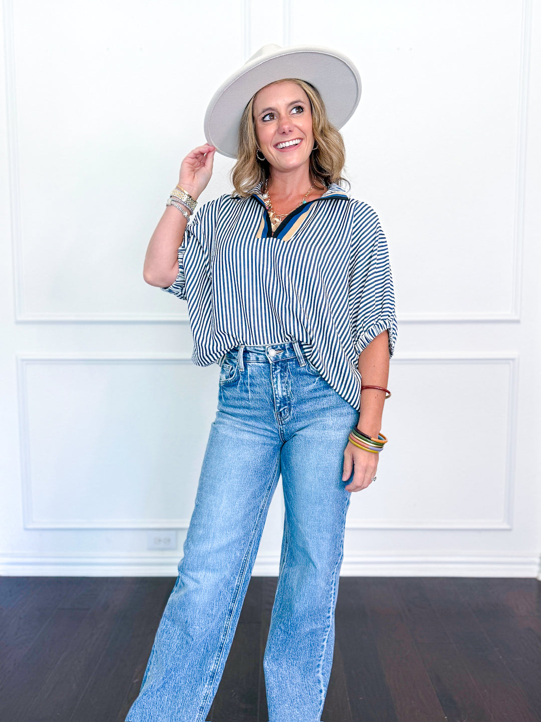 The Stripe Script Blouse