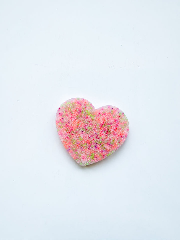 Neon Beaded Heart Picky Pad