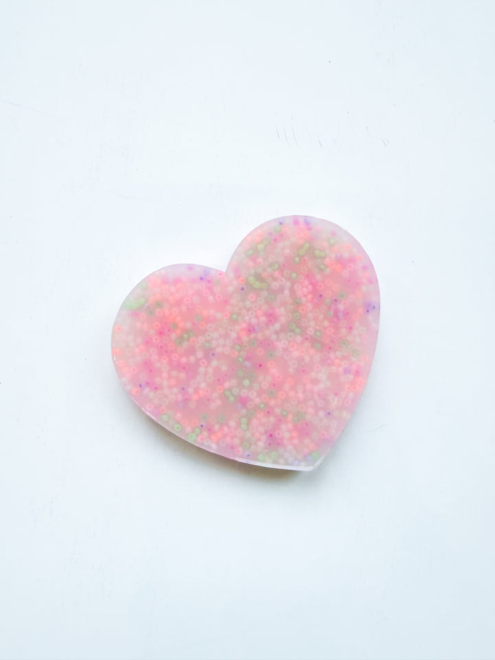 Neon Beaded Heart Picky Pad