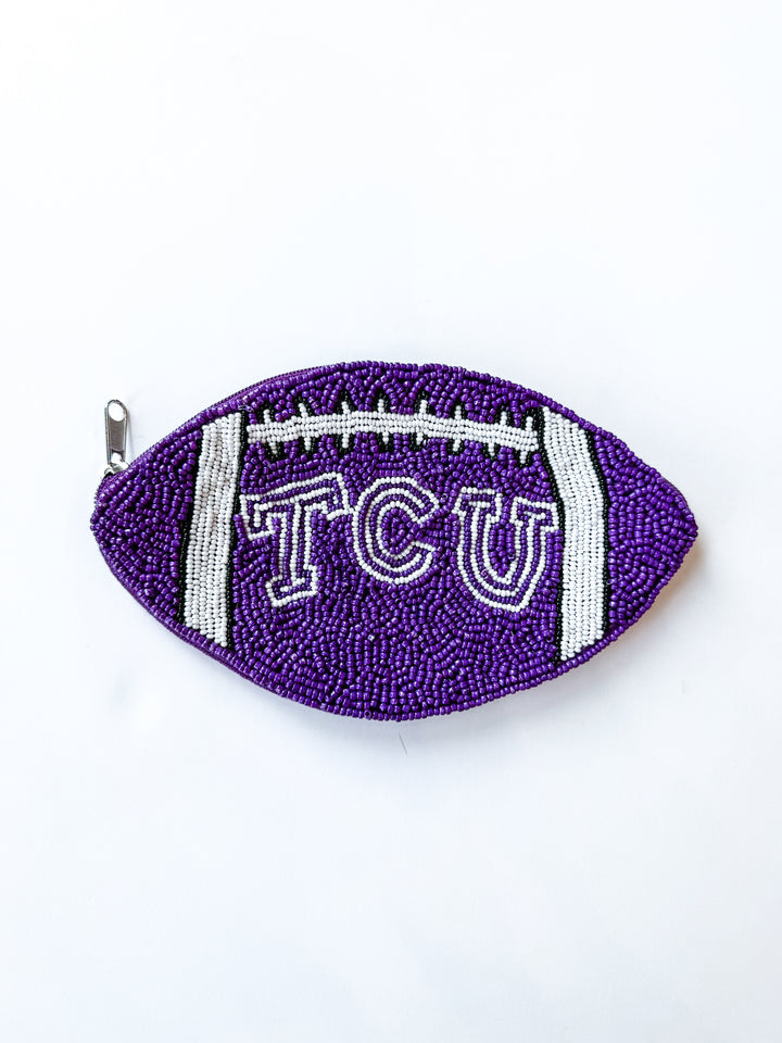 TCU Beaded Coin Purse