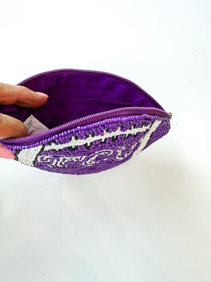 TCU Beaded Coin Purse