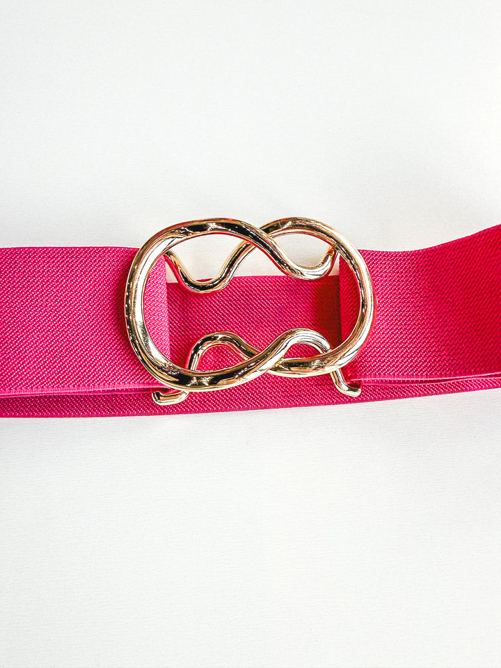 Circle Buckle Stretch Belt
