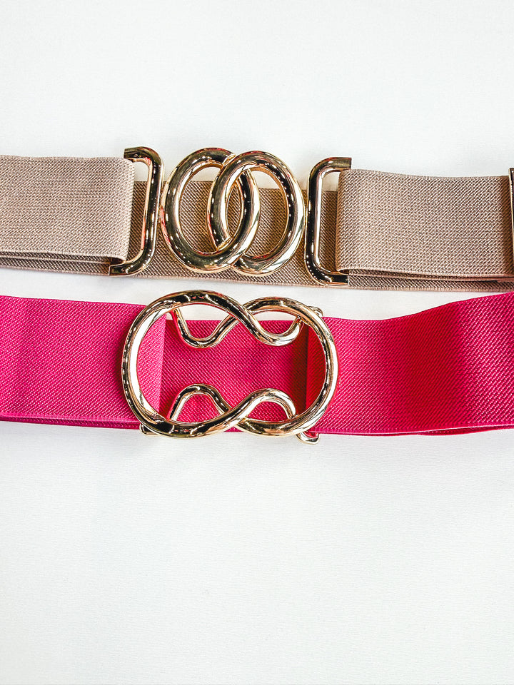 Circle Buckle Stretch Belt
