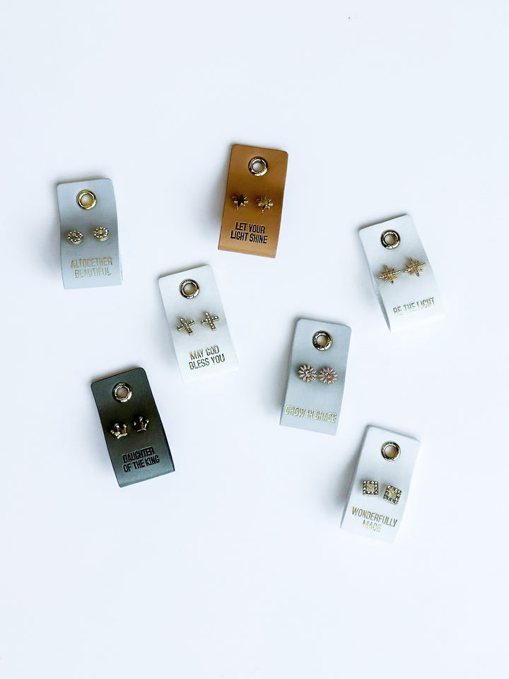 Leather Tag Earrings