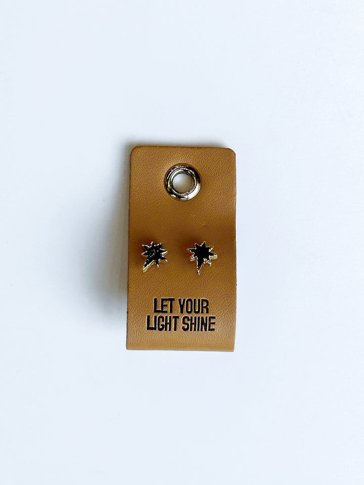 Leather Tag Earrings