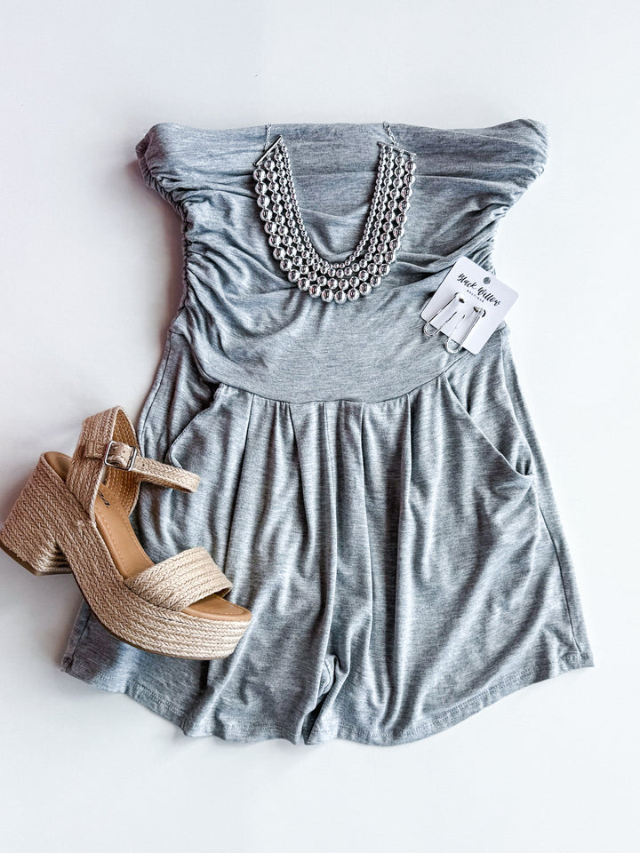 FINAL SALE - Pull & Pool Strapless Comfort Romper
