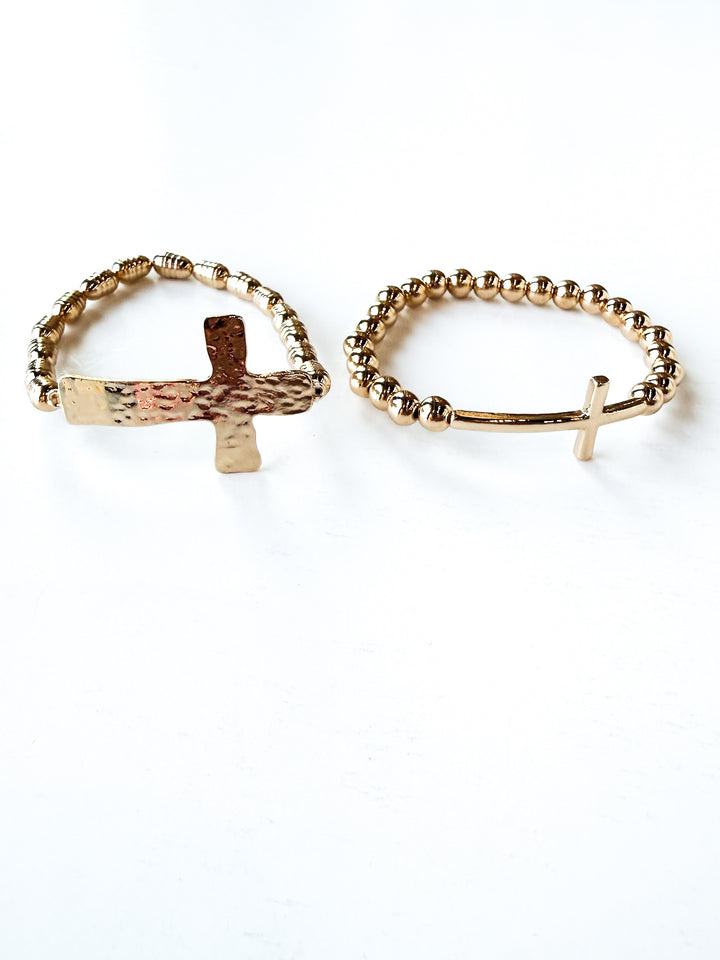 Double Strand Cross Bracelet