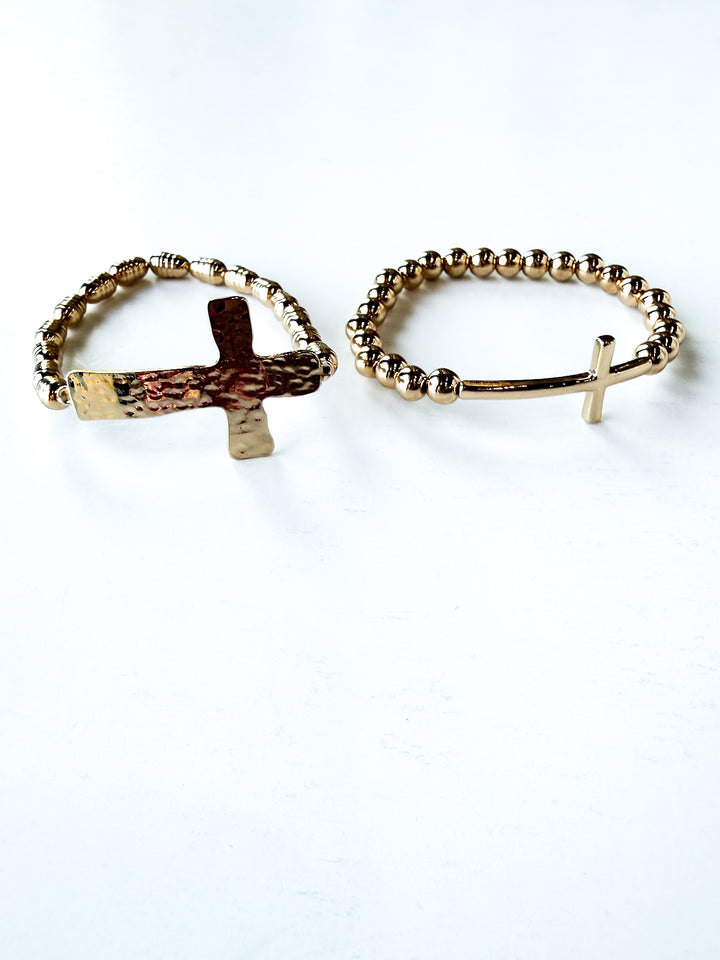 Double Strand Cross Bracelet