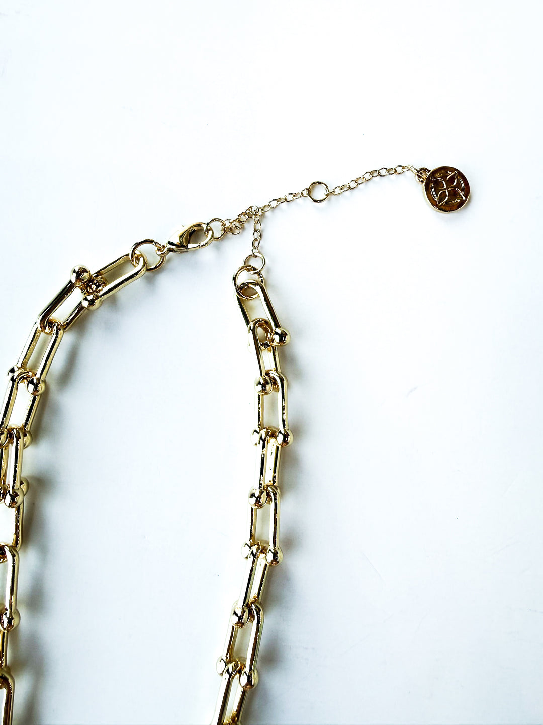 18K Gold Plated Chain Necklace with Black Crystal Cross