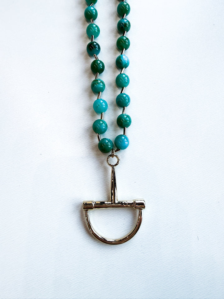 Big Energy Horsebit & Bead Necklace