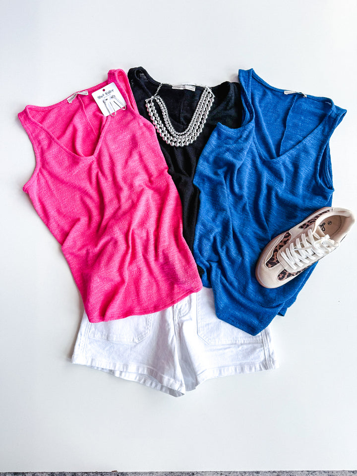 Easy Wear Hacci V Neck Tank