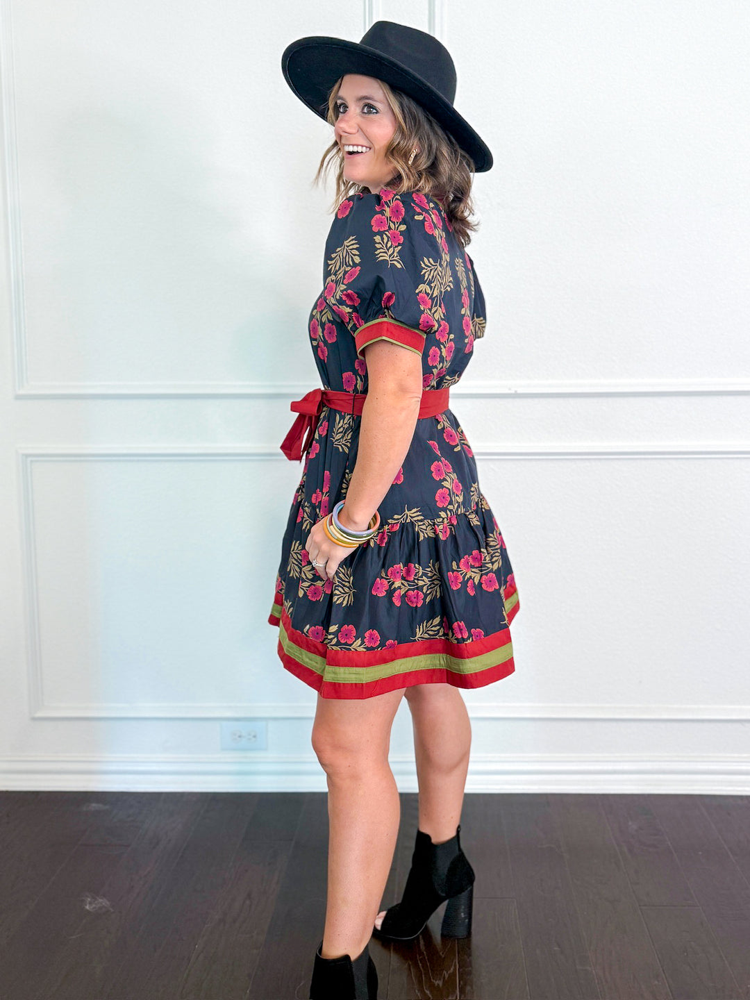 Autumn Bloom Puff Sleeve Dress