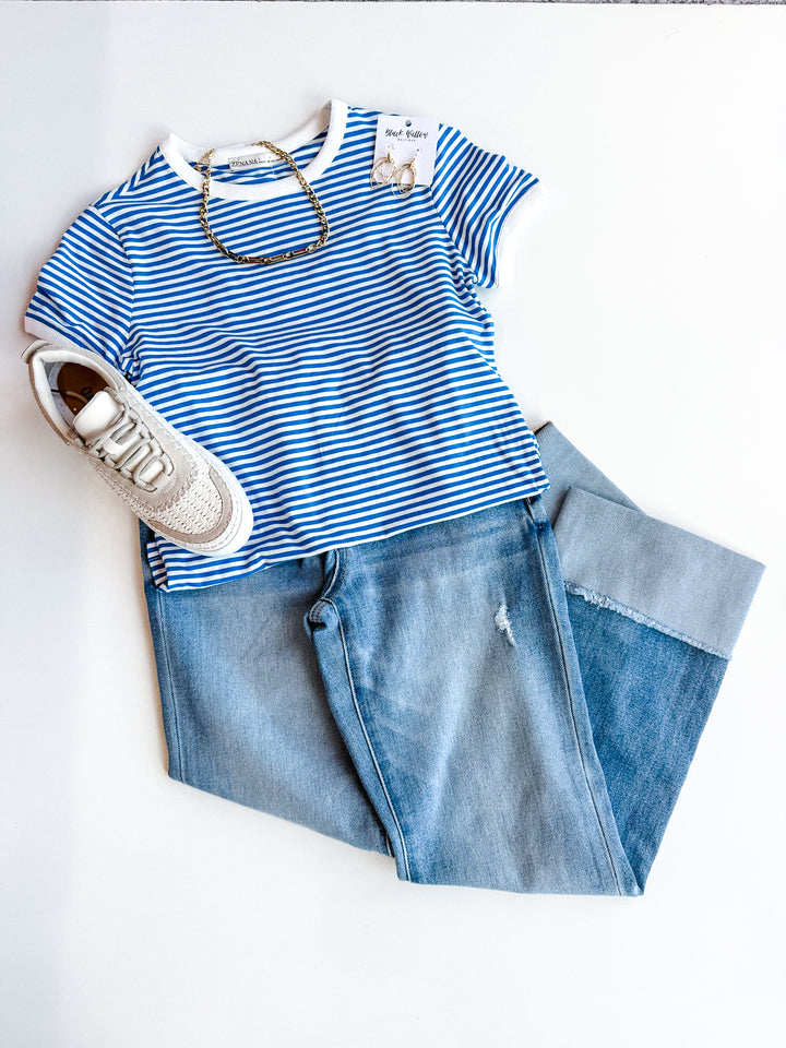 Risen TC 4 Way Stretch Mid Rise Crop Straight