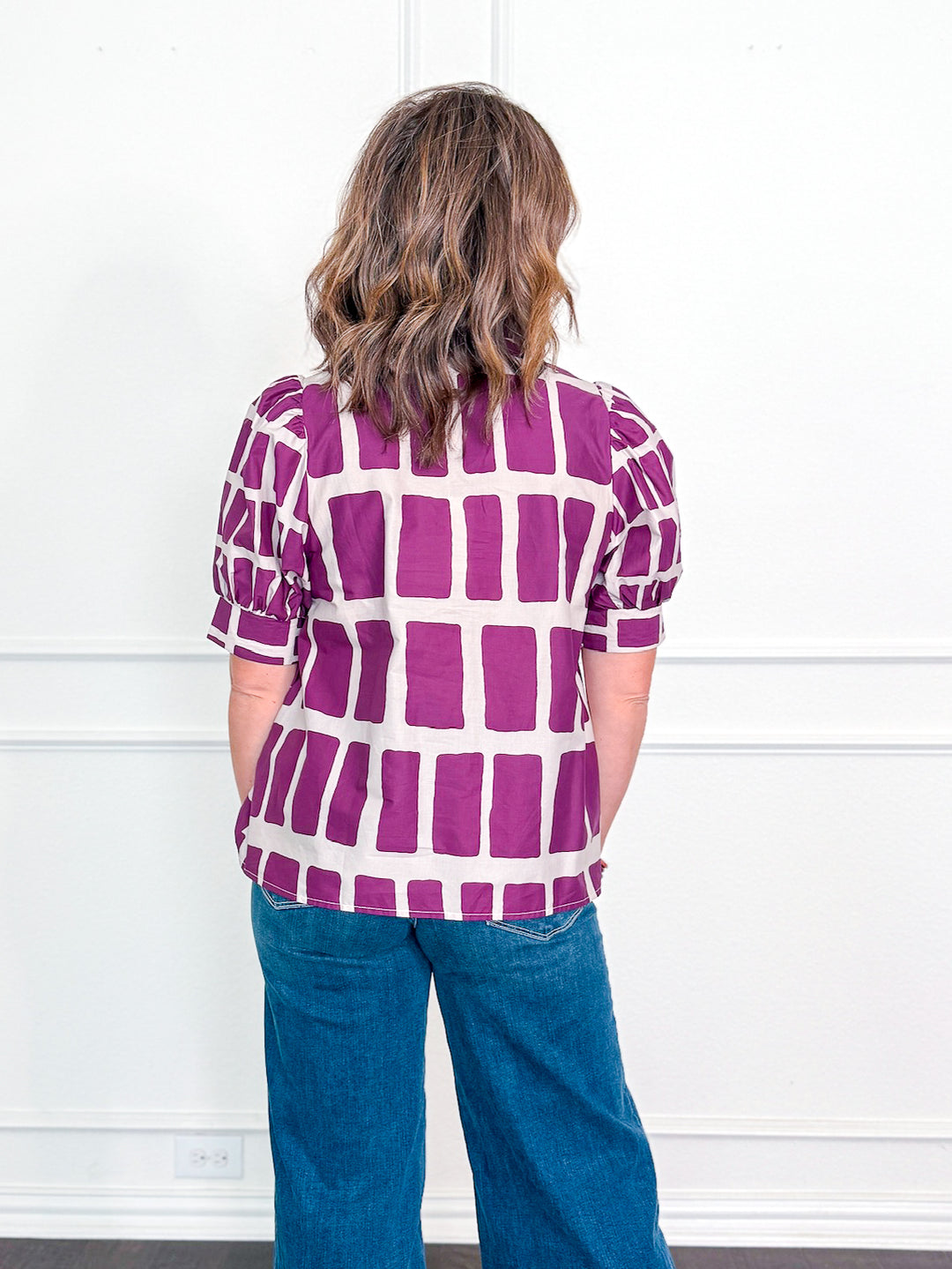 Linear Luxe High Neck Blouse 