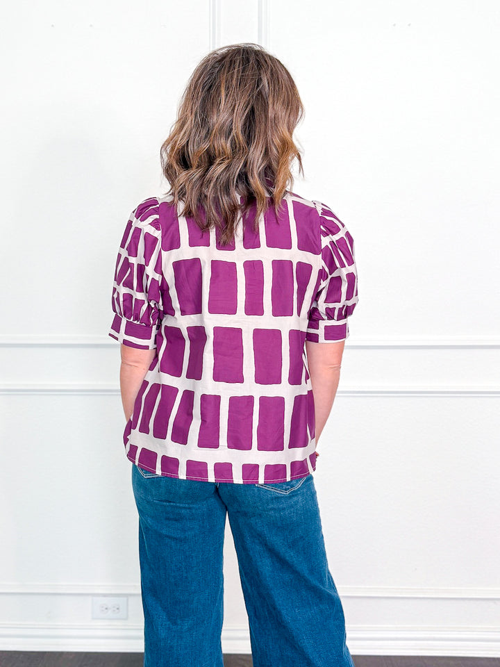 Linear Luxe High Neck Blouse 