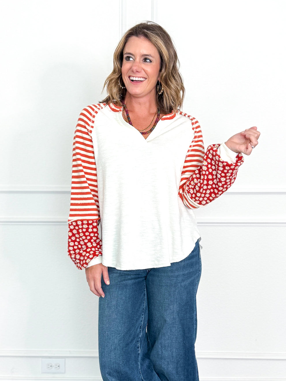 Petal & Thread V Neck Sweater