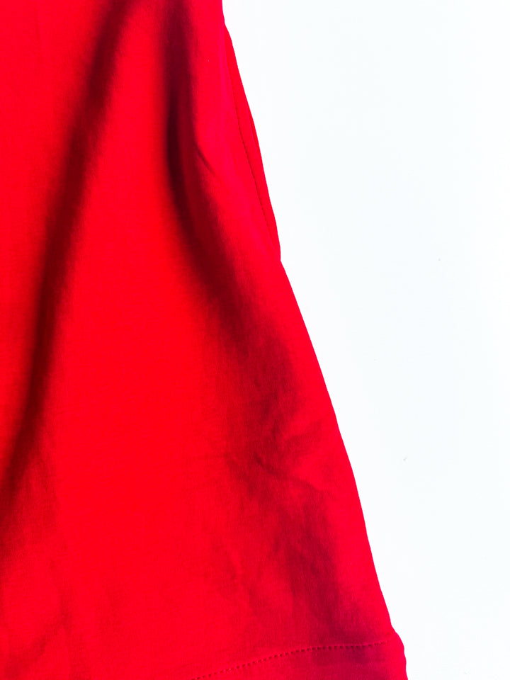 Petal Trim V Neck Dress