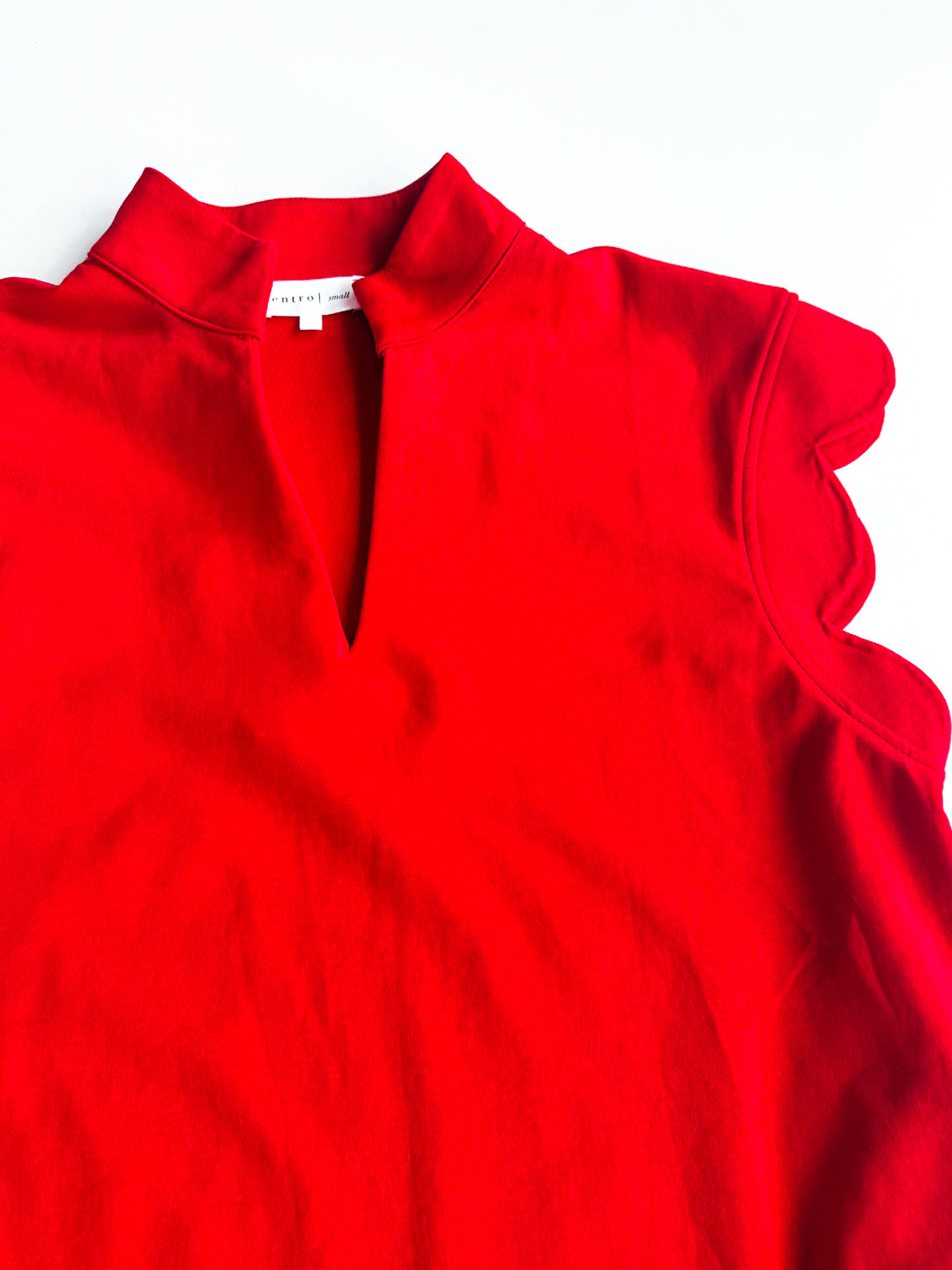 Petal Trim V Neck Dress